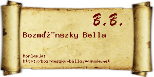 Bozmánszky Bella névjegykártya